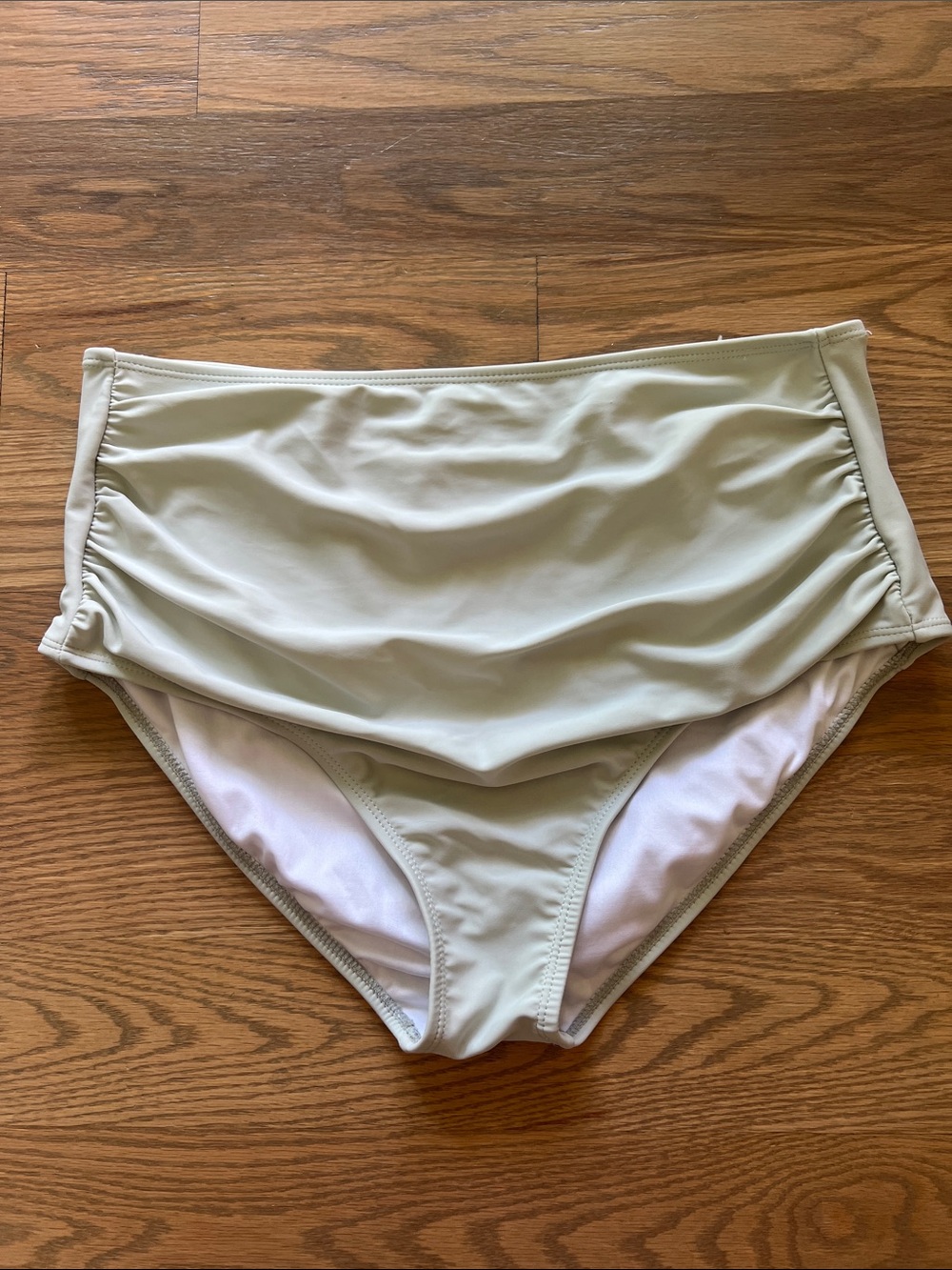 High-Waist Women's Swim Bottoms in Sage Green
